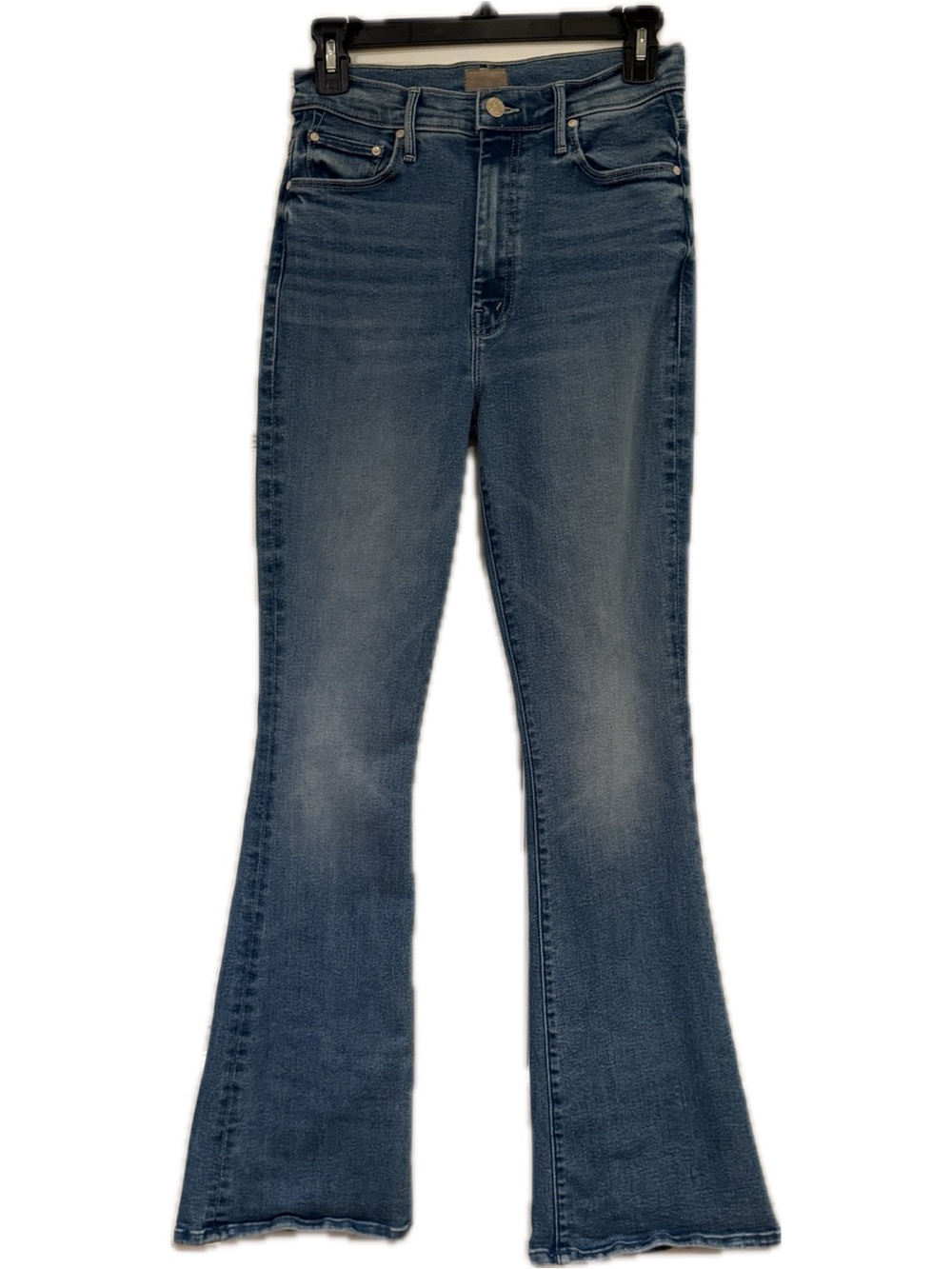 MOTHER High-Waisted Weekender Skimp Flare Jeans - Medium Blue Wash